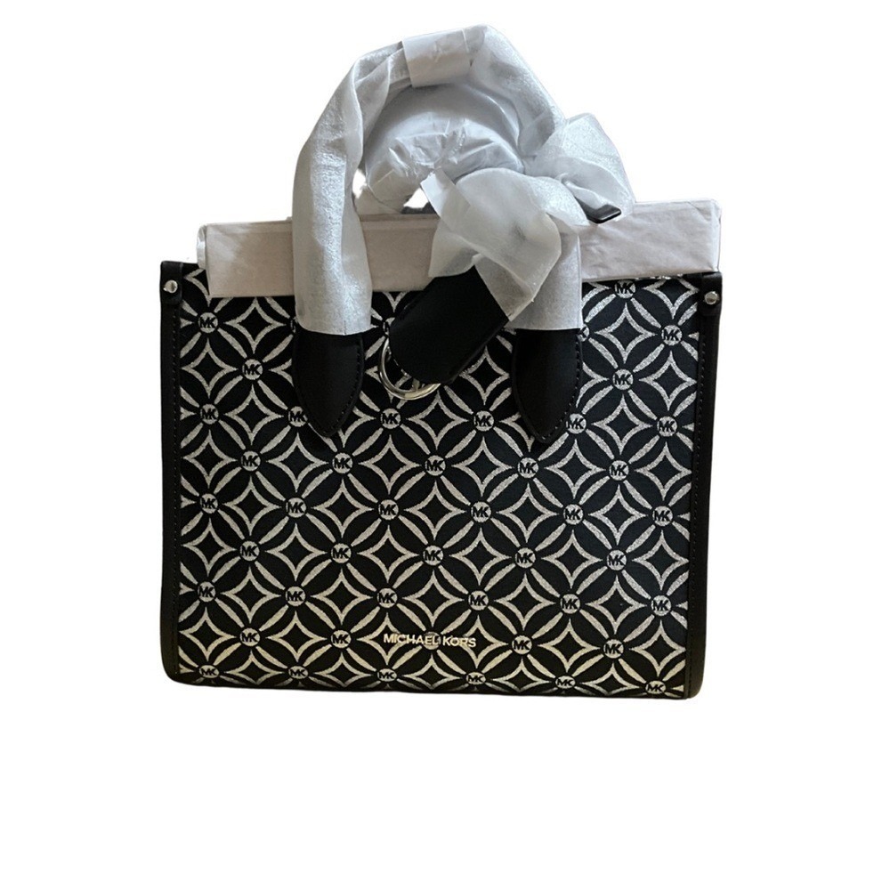 Michael Kors Black And Silver Crossbody Bag